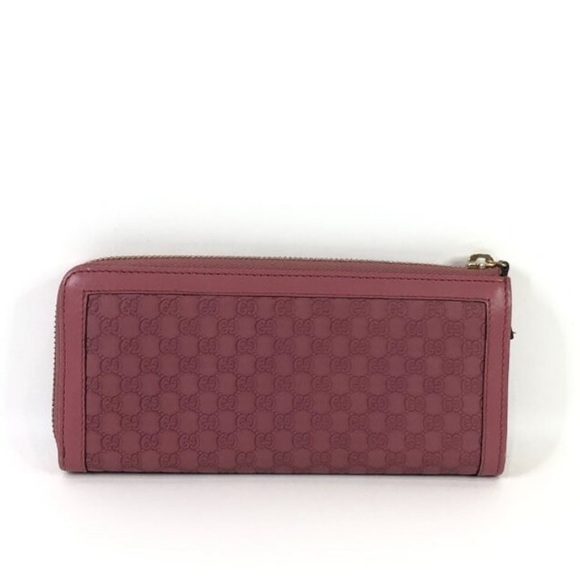 Gucci Sukey Guccissima Pink GG Leather Zip Around Long Wallet - Picture 2 of 11